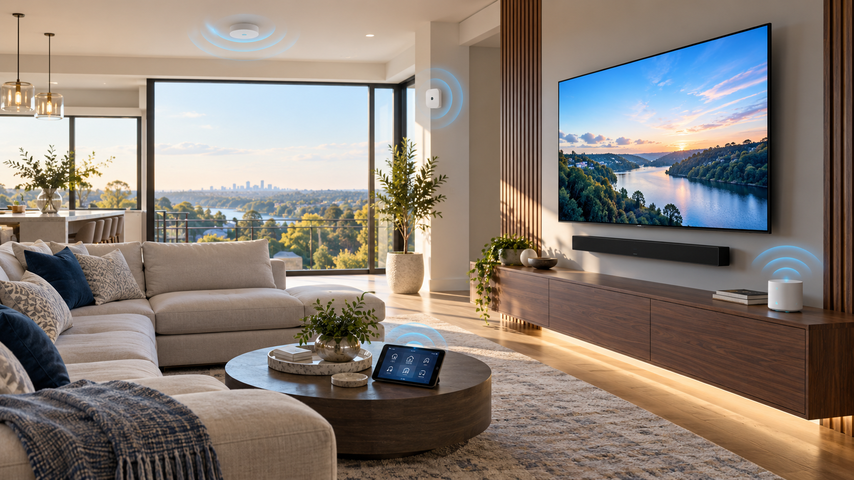 Modern home entertainment and Wi-Fi technology